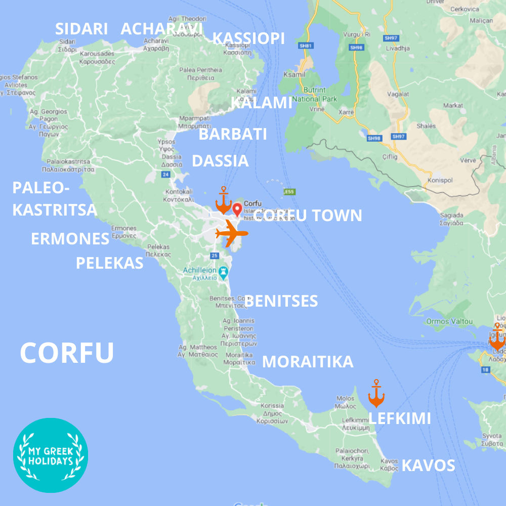 The best places to visit in Corfu Greece - My Greek Holidays